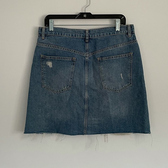 Free People Hallie Denim Distressed Mini Skirt - Picture 7 of 7